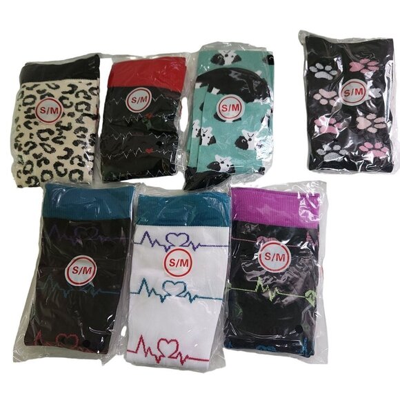 Lot of 7 Pairs Elite Performance Compression Socks Nurse Running Travel Size S/M - Picture 1 of 3